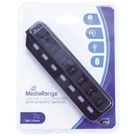 MediaRange USB-Hub 7-fach schwarz