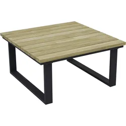 Zebra Belvedere Kaffeetisch Edelstahl/Teak 76x76x38,5 cm