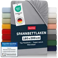Blumtal Spannbettlaken Mikrofaser 180 x 200 cm Grau