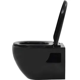 vidaXL Wand-WC mit WC-Sitz Schwarz