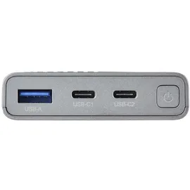 VOLTCRAFT PB PD20WLCD-10000 Powerbank 10000 mAh Fast Charge, USB PD 2.0 LiPo Grau (metallic) Statusanzeige