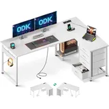 luxuskollektion Eckschreibtisch L-Form Weiß