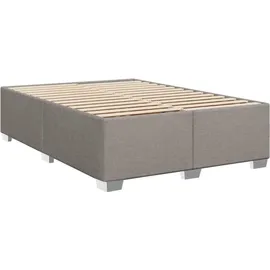 vidaXL Boxspringbett mit Matratze Taupe 140x200 cm Stoff