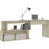 vidaXL Eckschreibtisch Sonoma Eiche / Braun