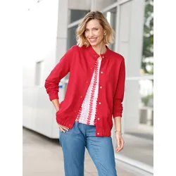 Shirtjacke CLASSIC BASICS "Shirtjacke", Damen, Gr. 54, rot, 100% Baumwolle, unifarben, Langarm, Shirts