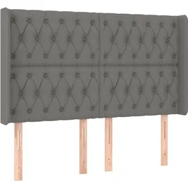 vidaXL Boxspringbett mit Matratze & LED Dunkelgrau 140x190 cm Stoff