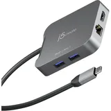 j5create JCD3191-N, Kabelgebunden, USB 3.2 Gen 2 (3.1 Gen 2) Type-C, 140 W, 10,100,1000 Mbit/s, Grau