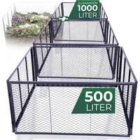 Novatool Novatool, 2X Garten-Komposter Metall 500L+1000L, mit erweiterbarem Stecksytem,