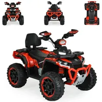 Moni Kinder Elektroquad Speed Kunststoffreifen Fernbedienung Scheinwerfer Musik rot