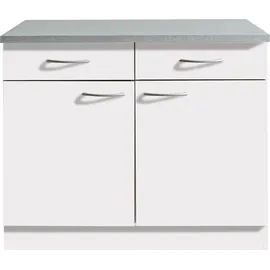 WIHO KÜCHEN Unterschrank Kiel 100 x 50 x 85 cm Weiß