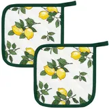 Kracht Topflappen "Zitronen" 2er-Pack gelb-grün Größe 22x22 cm