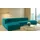 kaiser möbel Ecksofa mit Hocker GRAND L, stoff Salvador, Azurblau, Links - Blau