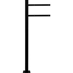 STILISTA Standbriefkasten Briefkasten Standfuß Briefkastenständer Ständer, 120 cm, Universal, Farb- und Modellwahl schwarz ein Bein – 120,00 mm