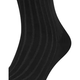 Falke Herren Socken 2er Pack - Shadow, Strümpfe, Baumwolle, Logo, lang, einfarbig Schwarz/Grau 41-42