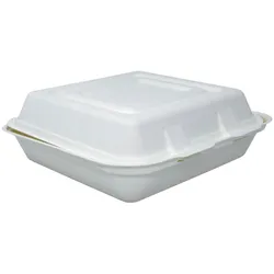 emissimo Menübox Take-Away Box To-Go mit Klappdeckel Mikrowellen-geeignet, weiß - 48x25x3,8cm  50 Stück