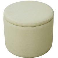 SVITA AMBER Aufbewahrungsbox mit Deckel Hocker mit Stauraum Sitzhocker Sitzsack Sitzpouf gepolstert Stoffbezug Beige