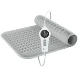 BR Bringer Bringer Infrarot Heizkissen mit Abschaltautomatik - Wärmekissen mit Tiefenwärme - 6 Heizstufen (25-60°C), Überhitzungsschutz, Waschbar, LED Display, Extra weiches Flanell (Grau, 70 x 40 cm)