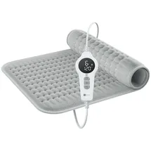 BR Bringer Bringer Infrarot Heizkissen mit Abschaltautomatik - Wärmekissen mit Tiefenwärme - 6 Heizstufen (25-60°C), Überhitzungsschutz, Waschbar, LED Display, Extra weiches Flanell (Grau, 70 x 40 cm)