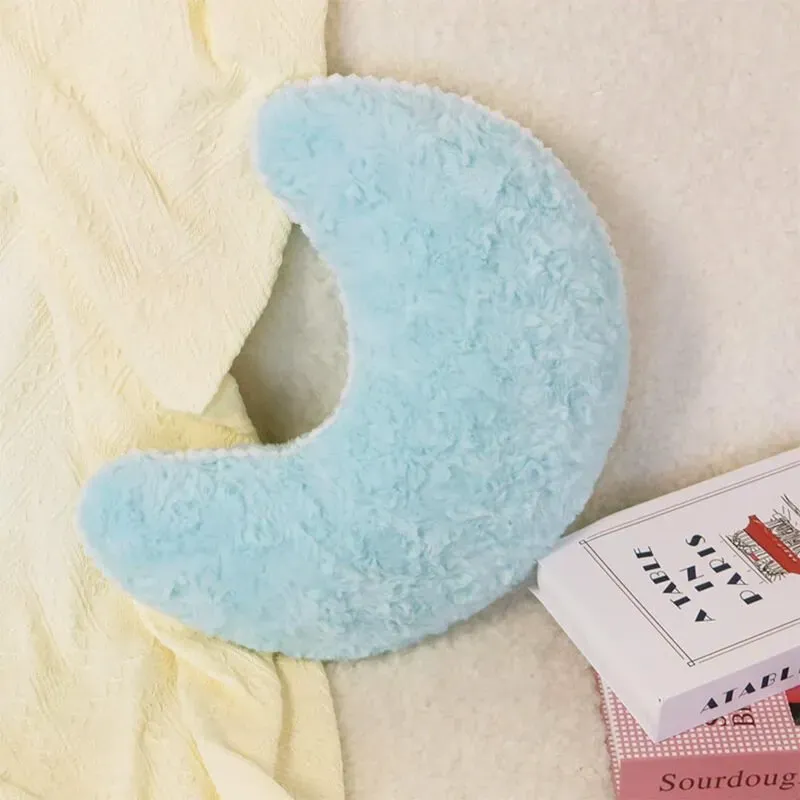 Kawaii Niedliches Plüschkissen für Couchbett/Sofa, weiches Halbmond-Sternchen-Kissen mit Räume-Dekoration für Schlafzimmer, Wohnzimmer, Studentenzimmer, Geburtstagsparty-Geschenke, Mond