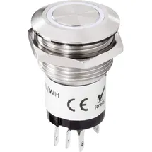 Renkforce RF-4707814 Klingeltaster 1fach Edelstahl, Weiß 24V DC/ 2 A, 24V AC/ 1A