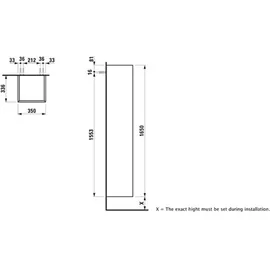 Laufen Base Hochschrank, 2 Türen, H4027021102601,