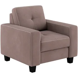 Home Affaire Sessel Varese Polyester 96 x 91 x 90 cm Grau mit Kreuznaht in Beige