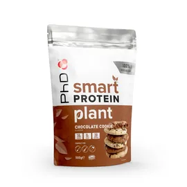 PHD Nutrition Smart Protein Plant Pulver, Protein Pulver vegan 500g Schokokeks - 18g Proteine, Zucker- und kalorienarmer Protein Shake, Eiweißpulver auch zum Backen ideal geeignet