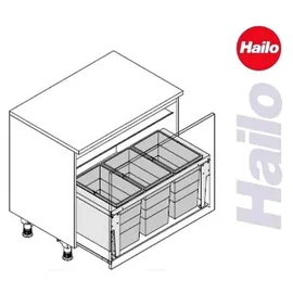 HAILO Abfallsammler 84 l Dunkelgrau