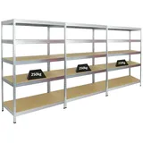 Proregal Mega Deal 3x Schwerlastregal Rivet HxBxT 180 x 120 x 60 cm Fachlast 250 kg Verzinkt