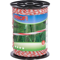 Kerbl Profi Weidezaunlitze 6x0,30 TriC, 400m, weiß/rot weiß/rot - 59512 - weiß/rot