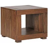 KADIMA DESIGN Couchtisch MUMBAI Massiv-Holz 50 cm breit Wohnzimmer-Tisch Design dunkel-braun Landhaus-Stil