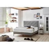 ATLANTIC home collection Boxspringbett »Frauke«, mit 7-Zonen-Taschen-Federkernmatratze und Topper grau