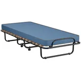 COSTWAY Gästebett klappbar 80x190cm auf Rädern, mit Matratze, bis 130kg blau|braun