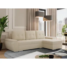 MKS Meble MKS Ecksofa Beige, Textil, 3-Sitzer, L-Form,L-Form, 271x157 cm, Oeko-Tex®, Wohnzimmer, Sofas & Couches, Wohnlandschaften, Ecksofas