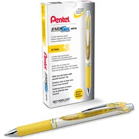 Pentel EnerGel XM BL77 Gelschreiber mit Druckmechanik, gelb (12