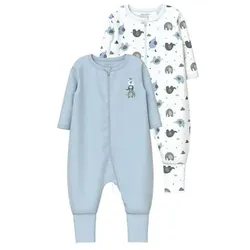 name it Schlafoverall 2er Pack Baby Blue, 74