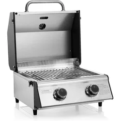 TAINO PLATINUM COMPACT Tischgrill 2 Brenner Gasgrill Edelstahl Kompakt Camping BBQ