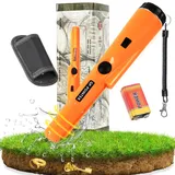 Metalldetektor Pinpointer, Tragbar Metalldetektoren Metallsuchgerät, IP66 Wasserdichter Metal Detector mit Gürtel Holster/LED Indicator/Alarm Licht/Batterie, Metalldetektor Kinder für Goldmünze Hunt