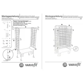VARIOfit Paket-Vierwandwagen hoch 1.000 x 700 mm