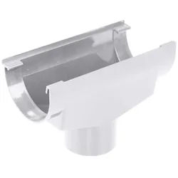Rinnenablauf für Plastmo PVC Dachrinnen 125 mm --> 90 mm Fallrohr Grau