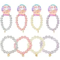 depesche ylvi and the minimoomis Ylvi Armband Glitzerkugeln mit goldfarbenem Herz-Anhänger