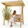 MuCoLa Holz Hollywoodschaukel beige 2-Sitzer