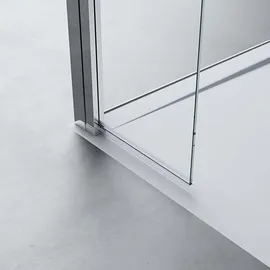 doporro Duschwand 50x200cm Walk-in mit 30cm Nebenteil, 10mm Duschabtrennung Bremen mit rundem Stabilisator, aus Echtglas Esg-sicherheitsglas Klarglas Inkl. Nanobeschichtung