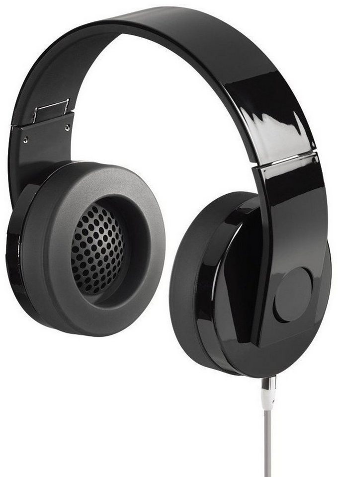 Hama XTREME Over-Ear Headset Mikrofon 3,5mm Klinke Smartphone-Headset (Faltbar, Dual-Driver, Mikrofon, Kabelfernbedienung mit Lautstärkeregeler und Rufannahme, Stereo, Faltbar, Mikrofon, Kabel-Clip, Inkl diversen Audio-Adaptern etc) schwarz