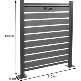 Mendler Mülltonnen-Zaun HWC-K57 130 x 110 cm holzoptik