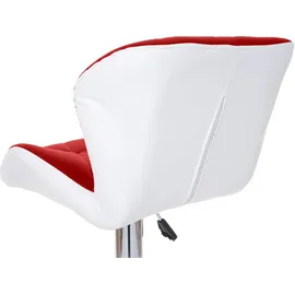 Mendler 2er-Set Barhocker höhenverstellbar Kunstleder  ~  rot