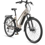 RUHRWERK E-Bike Damen MT800 28 Zoll Mittelmotor 8-Gang Kettenschaltung - beige