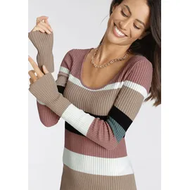 LAURA SCOTT Strickkleid Beige/Rosa 38