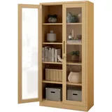 Jan Nowak Vitrinenschrank abschließbar AMELIA Glastüren, 185 x 90 x 40 cm, Wohnzimmer, Wohnwände, Vitrinenschränke