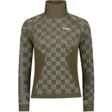 Mons Royale Ascender Merino Seamless Mock Longsleeve Dried Sage/Dark Olive XS